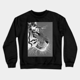 Sepia monochrome black and white tiger Crewneck Sweatshirt